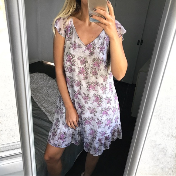 Clockhouse Dresses & Skirts - 🌸 GREY PURPLE FLORAL DRESS!
